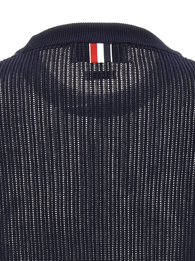 RWB trimmed pointel knit top FKA458AY3037 - THOM BROWNE - BALAAN 5