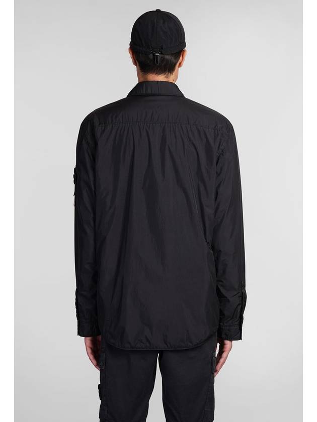 Logo Patch Zip Up Jacket Black - STONE ISLAND - BALAAN 4