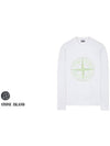 Garment Dyed Stitches Four Print Crewneck Sweatshirt White - STONE ISLAND - BALAAN 3