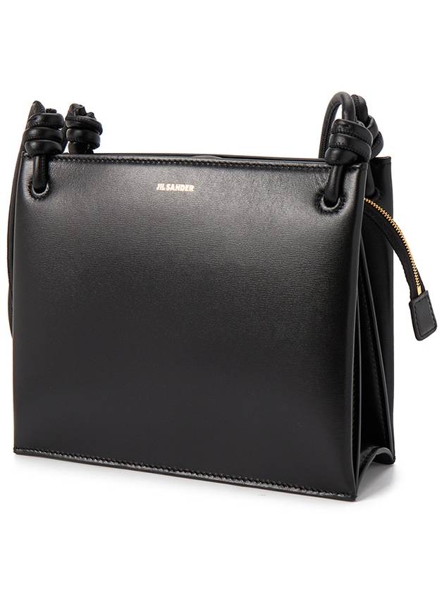 Giro Knotted Leather Small Shoulder Bag Black - JIL SANDER - BALAAN 3