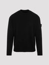 Compass Badge Wool Knit Top Black - STONE ISLAND - BALAAN 1