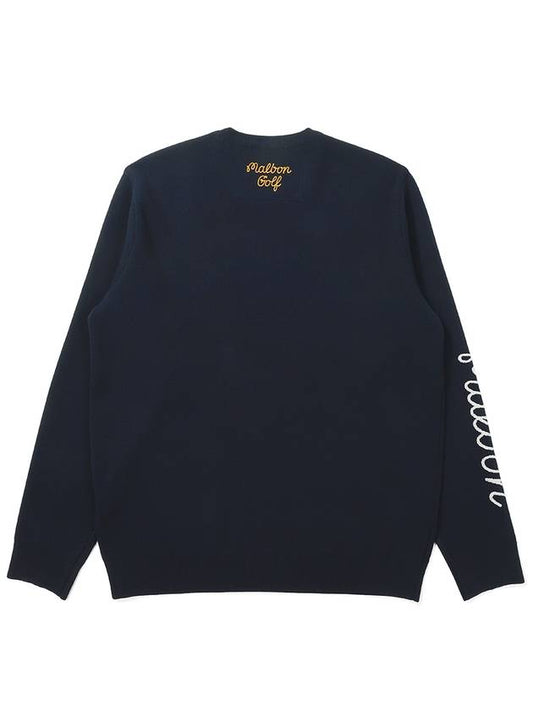 Bucket point amosa blend pullover sweater NAVY MAN - MALBON GOLF - BALAAN 2