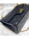 Mini 2.55 Handbag Aged Calfskin Gold Black - CHANEL - BALAAN 9