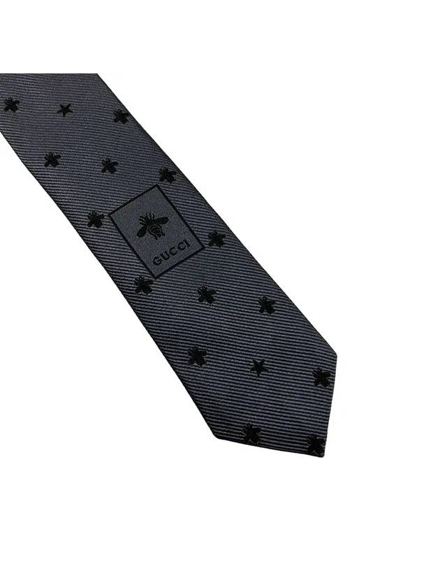 Bee Silk Tie Grey - GUCCI - BALAAN 7