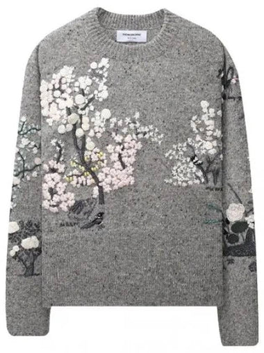 Donegal mohair tweed embroidery knit - THOM BROWNE - BALAAN 1