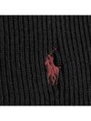 Embroidered Pony Logo Ribbed Muffler Dark Granite Header - POLO RALPH LAUREN - BALAAN.