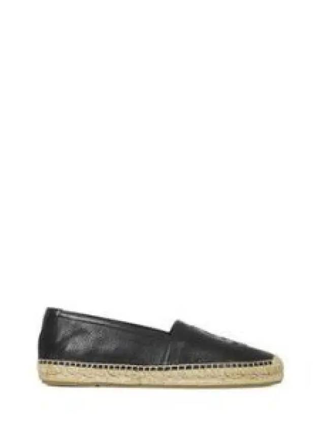 Monogram Leather Espadrilles Black - SAINT LAURENT - BALAAN 2