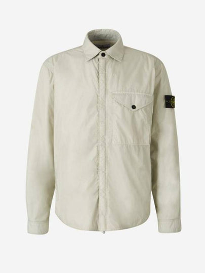 Logo Patch Zip Up Jacket Beige - STONE ISLAND - BALAAN 2