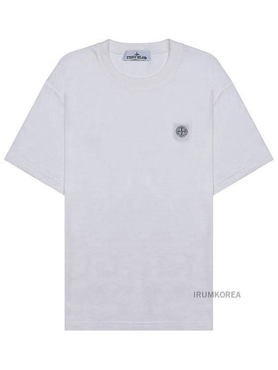 Organic Cotton Short Sleeve T-Shirt White - STONE ISLAND - BALAAN 2