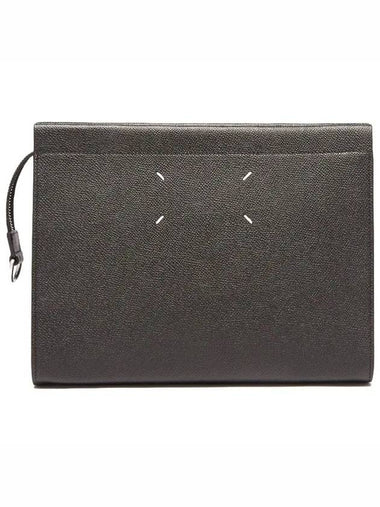 Maison Margiela 4 bar stitch grain leather clutch bag black S35UI0534 P0399 T8013 - MAISON MARGIELA - BALAAN 1