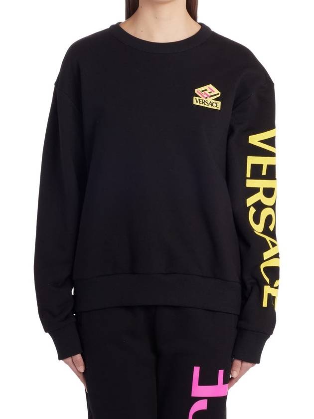 Neon Graphic Logo Sweatshirt Black - VERSACE - BALAAN 2