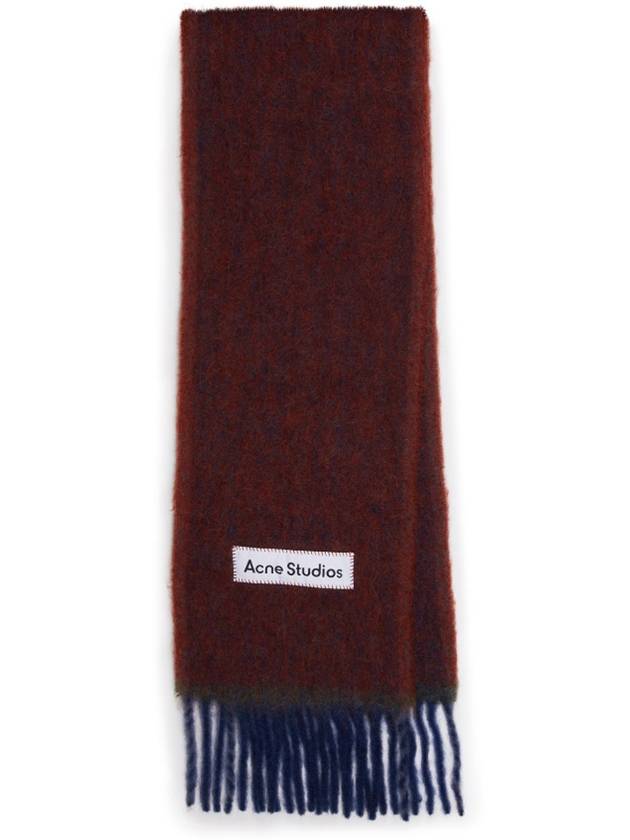 Mohair Wool Fringe Muffler Aubergine Blue - ACNE STUDIOS - BALAAN 3