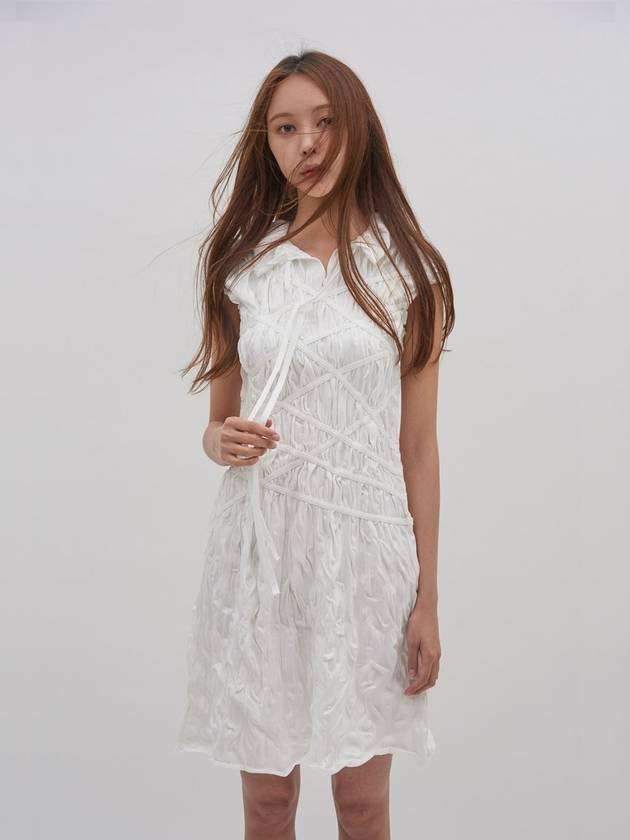 Tie Me Up Short Dress Ivory - ICONOGRAPHY - BALAAN 3