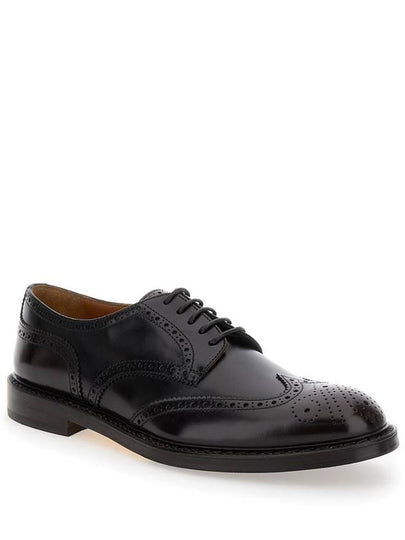 'Half Wing' Black Derby Shoes With Embellishments In Leather Man - DOUCAL'S - BALAAN 2