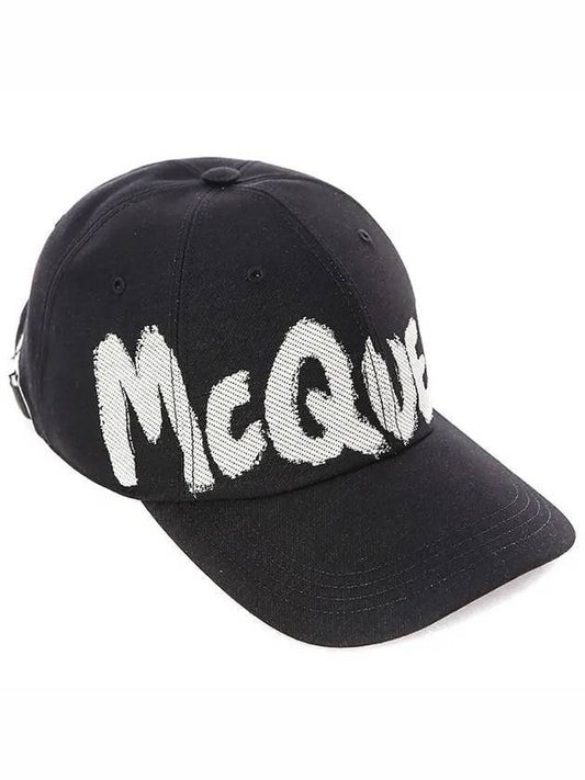 Signature Logo Graffiti Print Ball Cap Black - ALEXANDER MCQUEEN - BALAAN 1