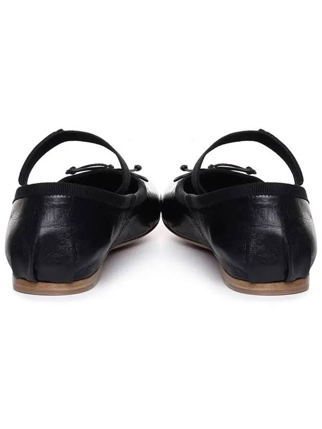 Women's Logo Leather Ballerinas Black - MIU MIU - BALAAN 5