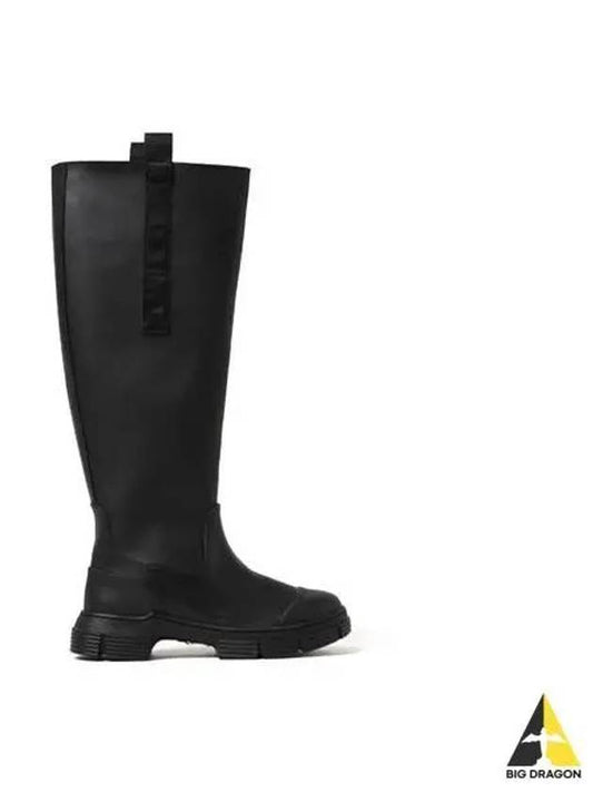 Women s Rubber Country Long Boots Black S2172 - GANNI - BALAAN 1