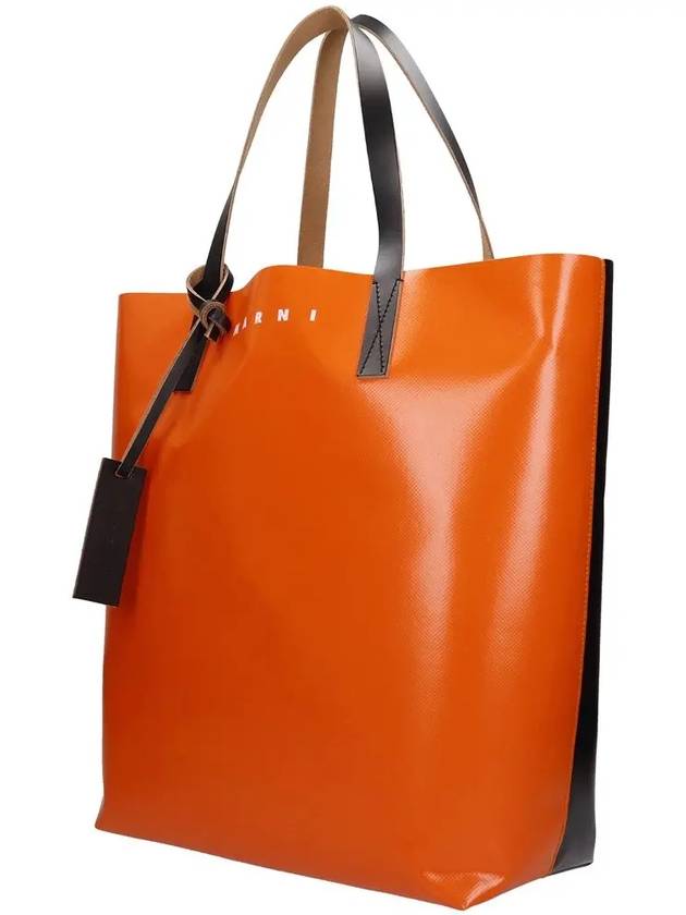 Tribeca Logo PVC Two-tone Tote Bag Orange - MARNI - BALAAN 4