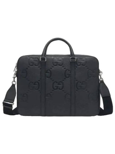 Jumbo GG Briefcase Black Leather - GUCCI - BALAAN 1