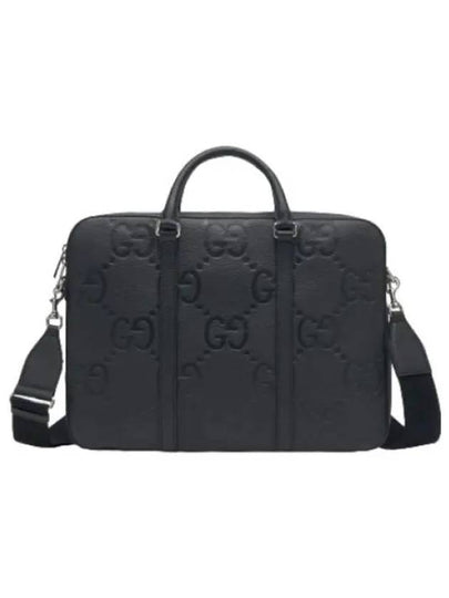 Jumbo GG Leather Brief Case Black - GUCCI - BALAAN 2