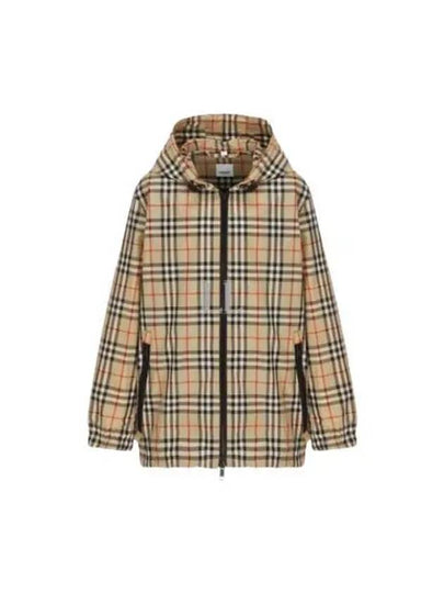 Check Hooded Jacket Archive Beige - BURBERRY - BALAAN 2