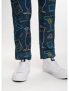 Blue Satin Cocktail Print Trousers - SUNNEI - BALAAN 6