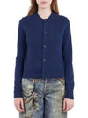 Wool Crew Neck Cardigan Blue - ACNE STUDIOS - BALAAN 2