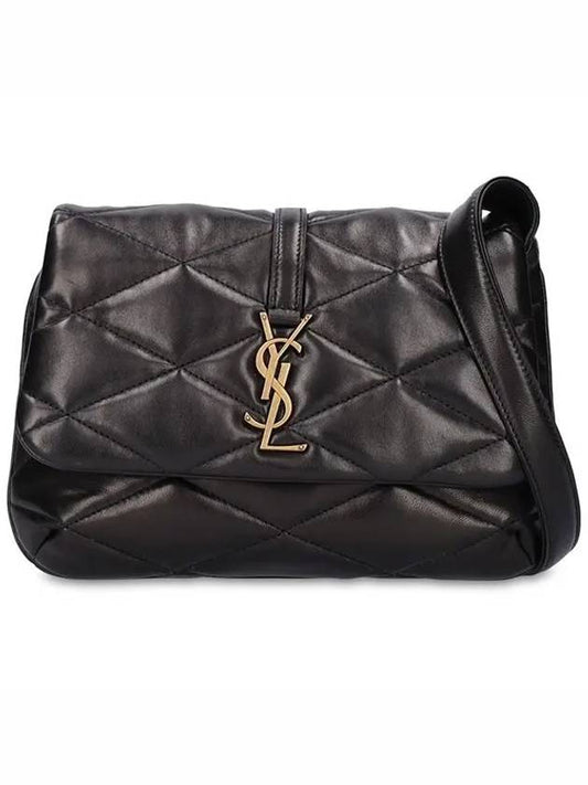 LE 57 Quilted Lambskin Hobo Shoulder Bag Black - SAINT LAURENT - BALAAN 2