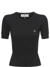 Women's BEA Short Sleeve Knit Top Black - VIVIENNE WESTWOOD - BALAAN.