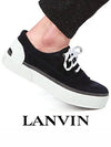 Men's Suede Low Top Sneakers Black - LANVIN - BALAAN 2