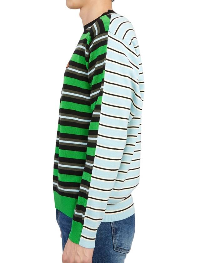 Boke Flower Patch Striped Wool Knit Top Grass Green - KENZO - BALAAN 4