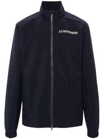 Bridge Back Logo Rain Jacket Navy - J.LINDEBERG - BALAAN 1