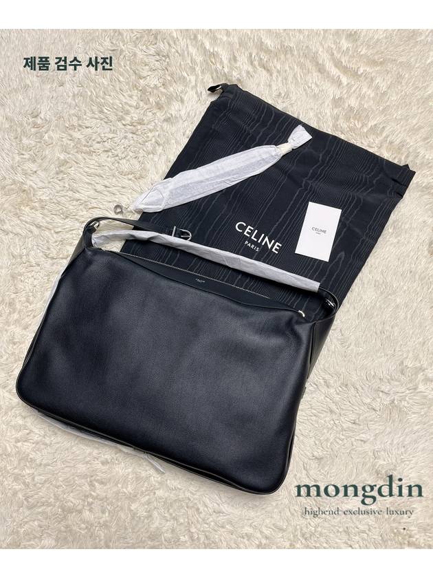 Large Strap Romi Sapuru Calfskin Shoulder Bag Black - CELINE - BALAAN 7