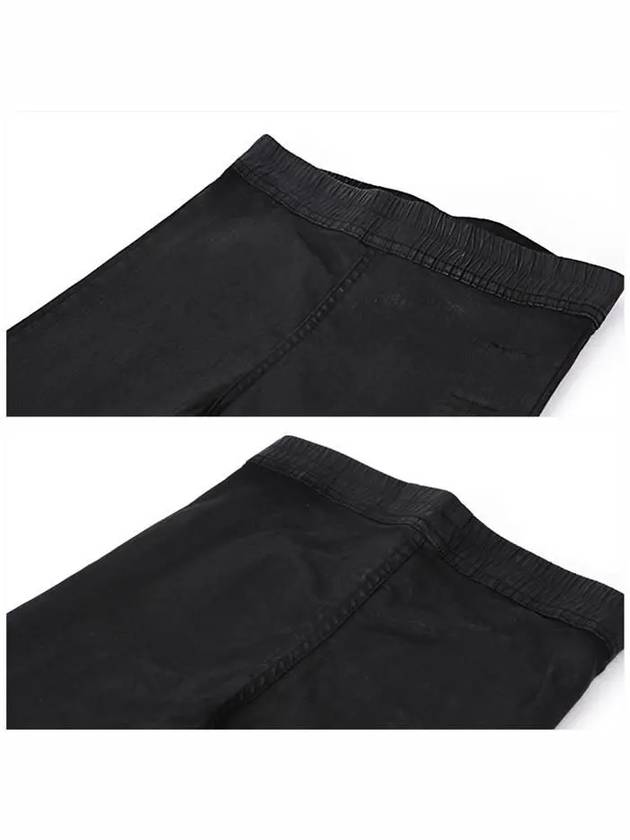 Women's Waxing Coated Skinny Pants Black - RICK OWENS - BALAAN 5