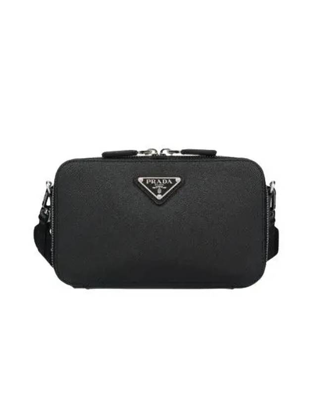 Brique Saffiano Leather Cross Bag Black - PRADA - BALAAN 2