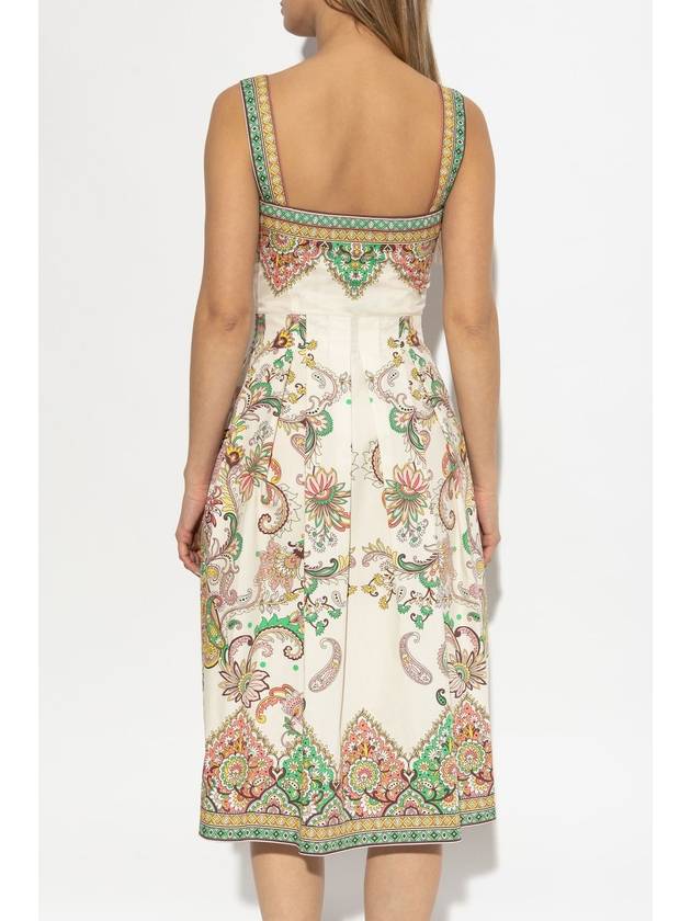 Etro Strappy Dress With Decorative Print, Women's, Cream - ETRO - BALAAN 4