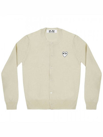 White Heart Women's Cardigan Ivory - COMME DES GARCONS - BALAAN 1