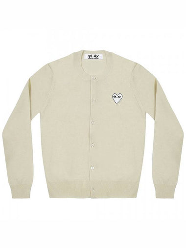 White Heart Women's Cardigan Ivory - COMME DES GARCONS - BALAAN 1