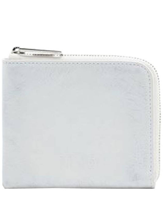 Logo Zipper Leather Half Wallet Off White - MAISON MARGIELA - BALAAN 1