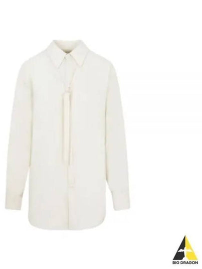 Tie Detail Satin Shirt White - LEMAIRE - BALAAN 2