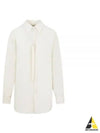 Tie Detail Satin Shirt White - LEMAIRE - BALAAN 2