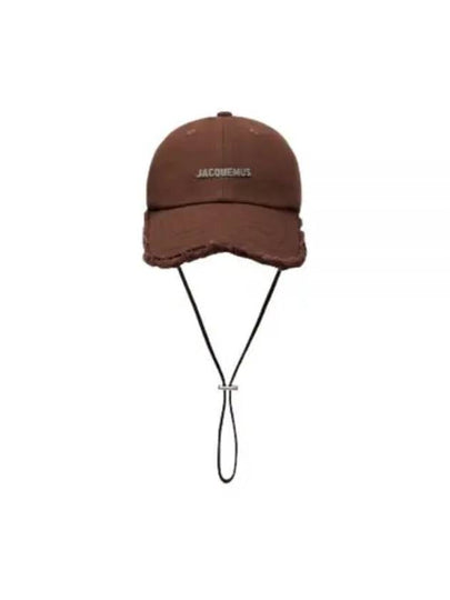 La Casquette Artichoke Fringe Metal Logo Ball Cap Brown - JACQUEMUS - BALAAN 2