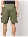 Men's Tela Waffen Patch Shorts Olive Khaki - STONE ISLAND - BALAAN 5