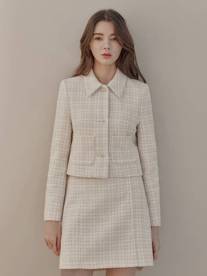 Dia Collar Tweed Jacket Ivory - ARIFF - BALAAN 2