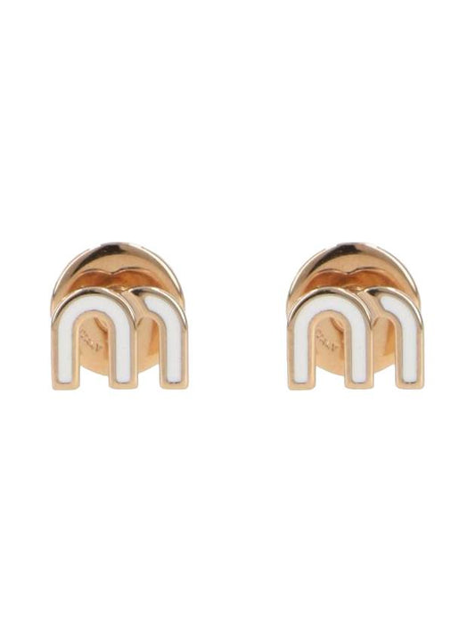 Enameled Metal Earrings Gold - MIU MIU - BALAAN 1