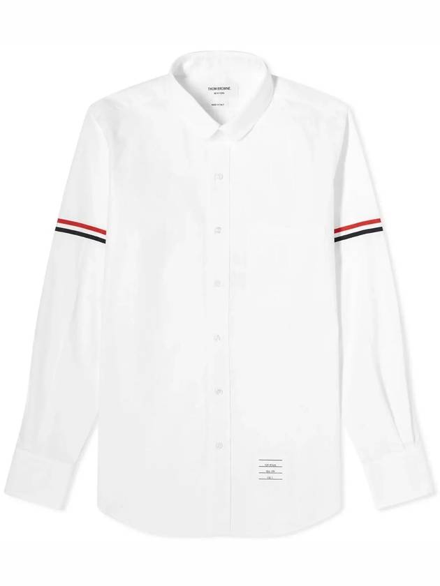 Armband Detail Seersucker Long Sleeve Shirt White - THOM BROWNE - BALAAN 2