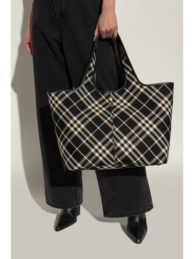 Check Medium Tote Bag Black - BURBERRY - BALAAN 3