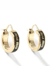 Logo Enameled Metal Earrings  Black - MIU MIU - BALAAN 2