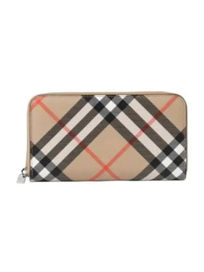 Check Zip Around Long Wallet Sand - BURBERRY - BALAAN 2