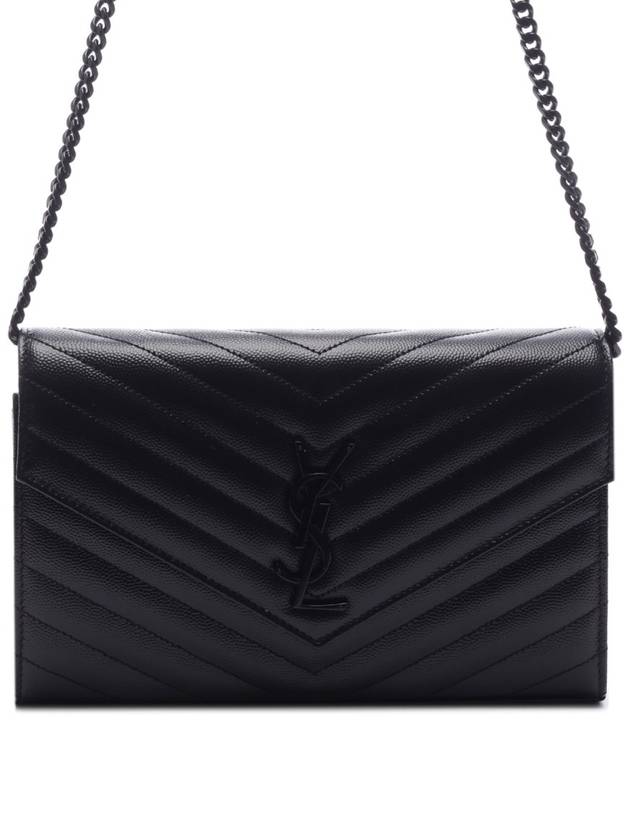 Monogram Envelope Chain Wallet Cross Bag Black - SAINT LAURENT - BALAAN 3